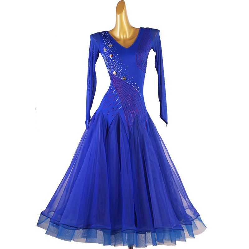 Orange Modern ballroom competition Dance Dresses for women girls pink blue waltz tango foxtrot rhythm dancing long gown