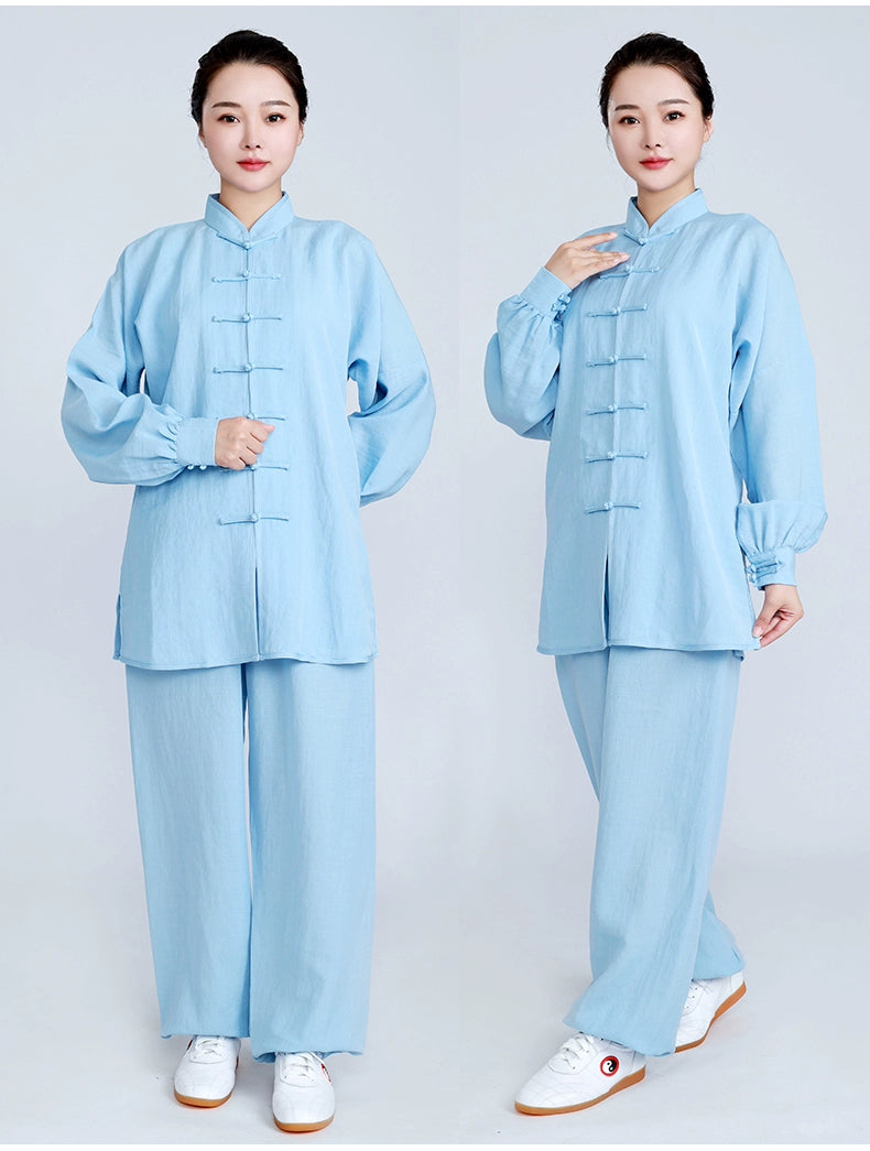 Cotton Linen Tai Chi Clothing for Women Men Chinese Kung Fu Uniforms Morning Exercises Fitness Tai Jiquan Training Clothes