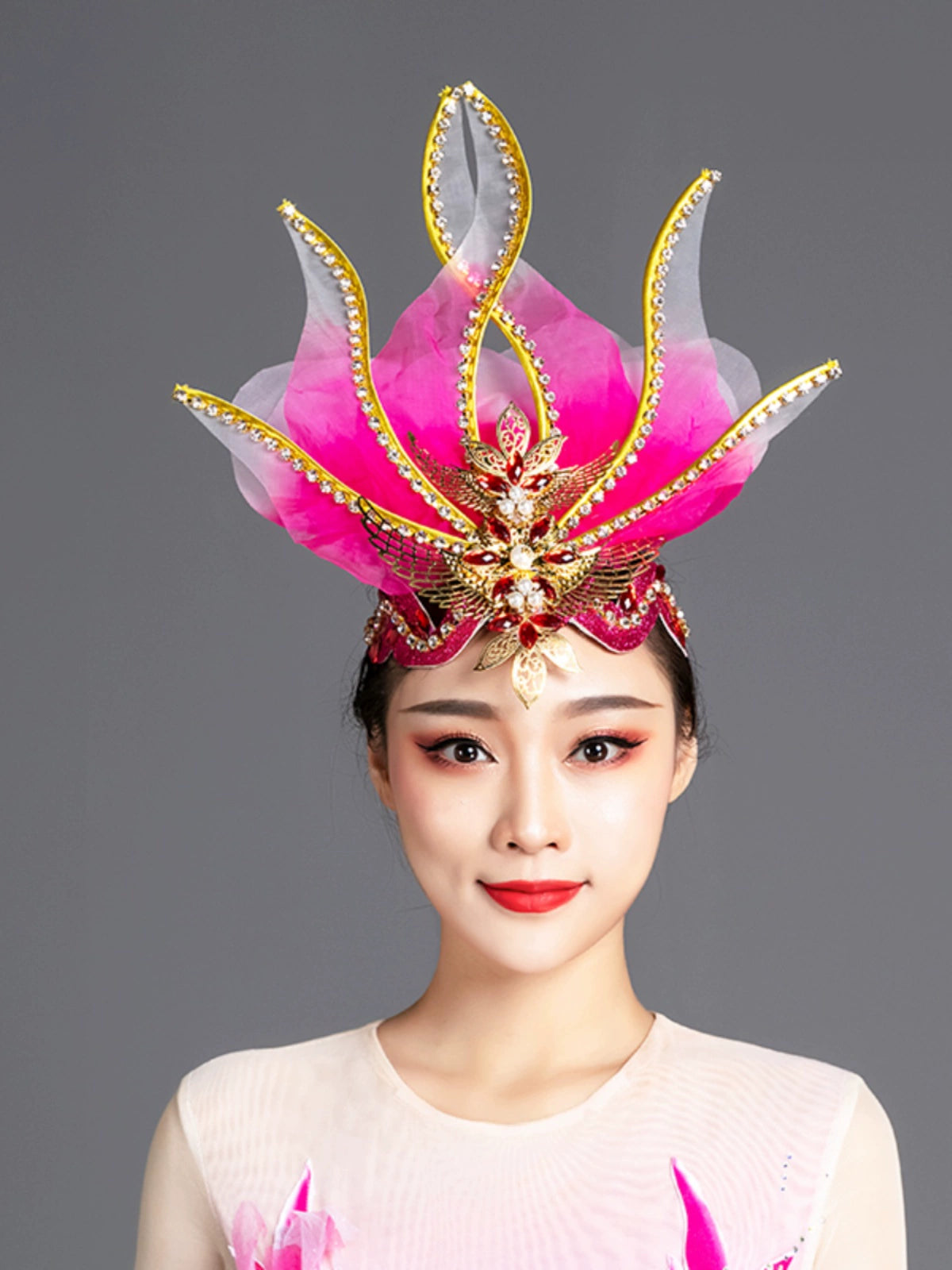 Opening Flamenco Dance Headdress for Women Girls Flowers Dress Headpiece Choir Dance Headgear Pageant Catwalk Stage Performance Props