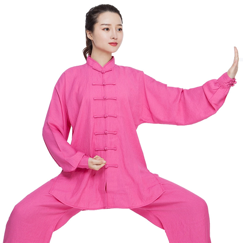 Cotton Linen Tai Chi Clothing for Women Men Chinese Kung Fu Uniforms Morning Exercises Fitness Tai Jiquan Training Clothes