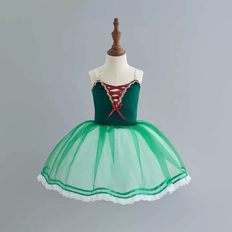 Ballet dance dresses for kids toddlers tutu skirts Red yellow green ballerina ballet performance pancake costumes for children