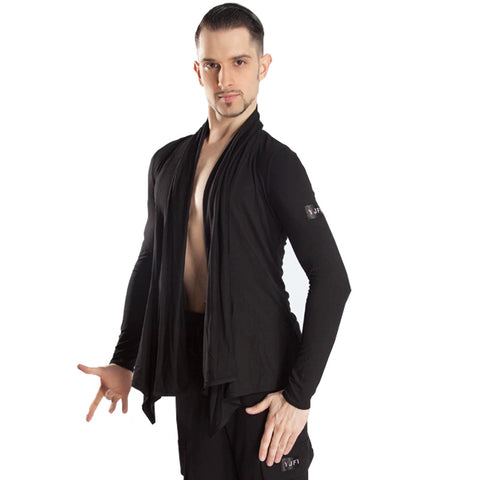 Latin Dance shirt for men youth stage performance waltz tango Cardigan Training Clothing Long Sleeve Practice Dance Top