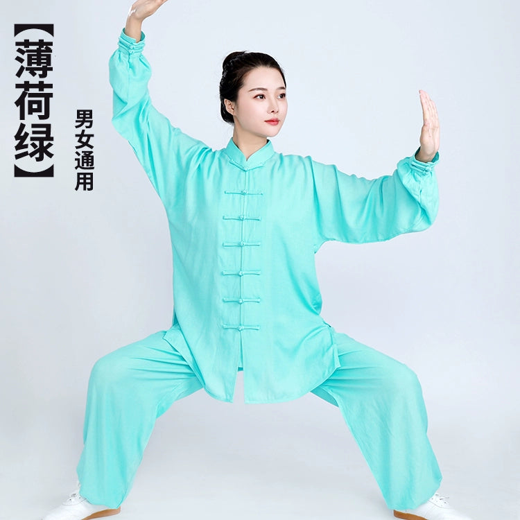 Cotton Linen Tai Chi Clothing for Women Men Chinese Kung Fu Uniforms Morning Exercises Fitness Tai Jiquan Training Clothes