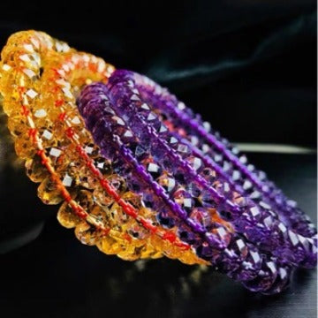 Buddha Bracelets fengshui Money luck crystal bracelet for unisex Citrine amethyst shiny bracelet hand rope festival gift for couple lovers