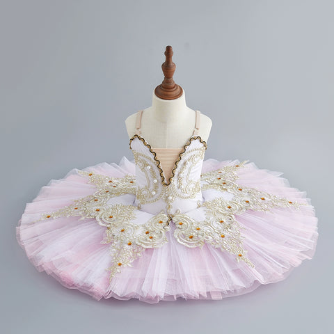 Children Green pink ballet dance dress kids ballerina tutu skirts sleeping beauty girls performance clothes Swan Lake flat tutu