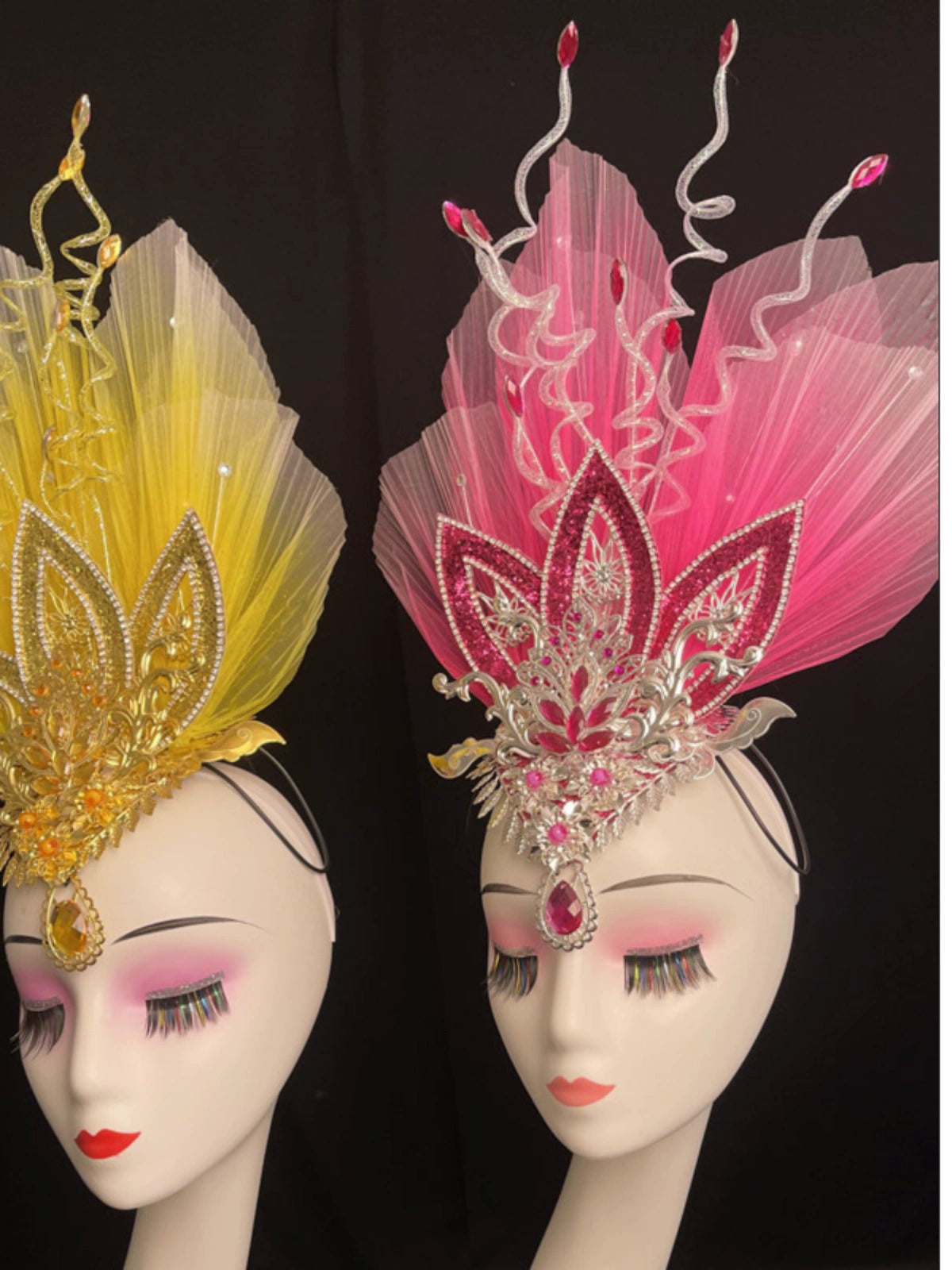 Opening Dance Performance Flowers Headdress Women Girls Model Show Pageant Catwalk Square Dance Yangko Dance Performance Head Piece