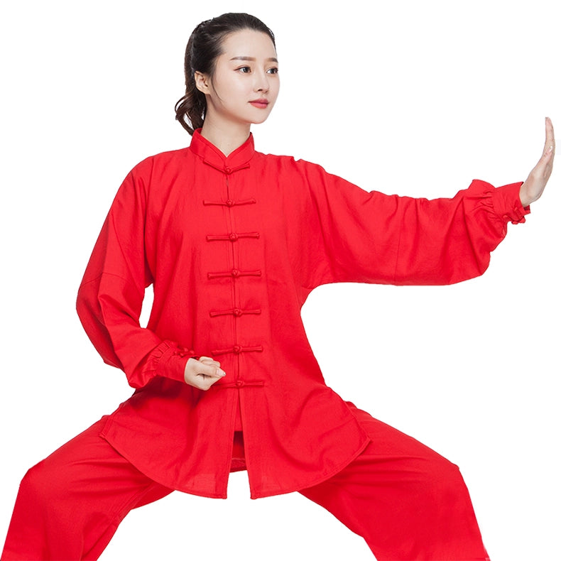 Cotton Linen Tai Chi Clothing for Women Men Chinese Kung Fu Uniforms Morning Exercises Fitness Tai Jiquan Training Clothes