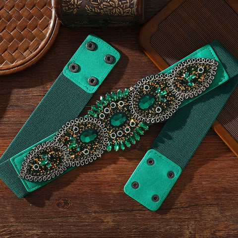 Xinjiang Latin ballroom dance sasehs waistband  diamond elastic waist belt for women girls Uygur dance accessories dancing waist chain