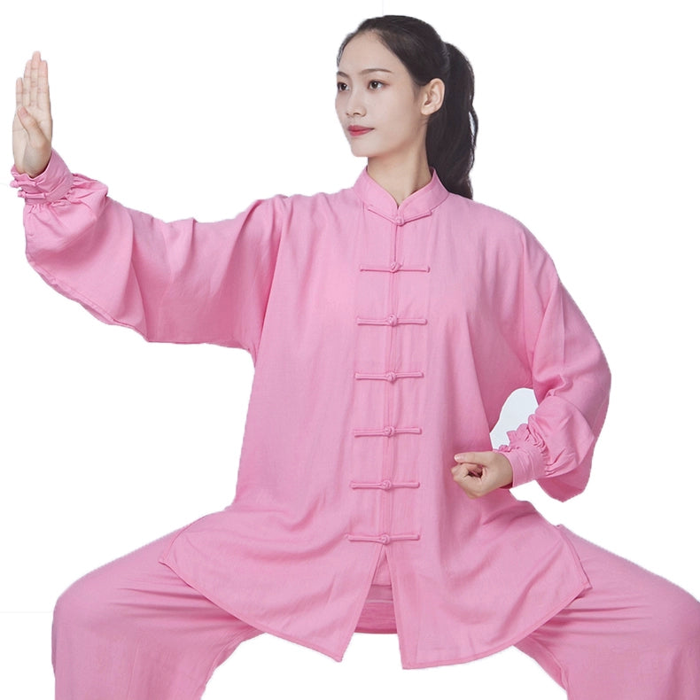 Cotton Linen Tai Chi Clothing for Women Men Chinese Kung Fu Uniforms Morning Exercises Fitness Tai Jiquan Training Clothes