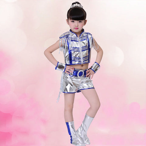 Jazz Dance Costume Kindergarten boys and girls acting clothes Children&amp;apos;s acting clothes sequins Jazz dynamic modern dance clothes