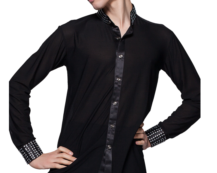 Men's Diamond competition ballroom latin dance Shirt Competition Dance Top  for male