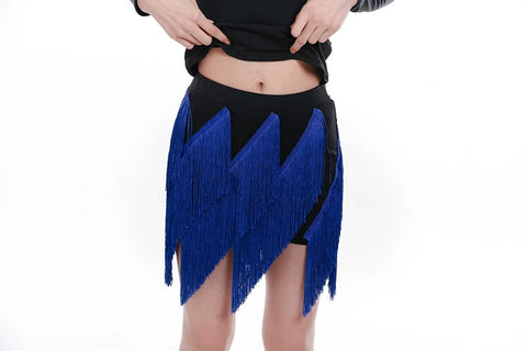 Girls Petals Fringe Latin Dance Skirt Salsa Rumba Chacha Irregular Tassels Dance Skirt Group Dance Performance Skirts for Kids