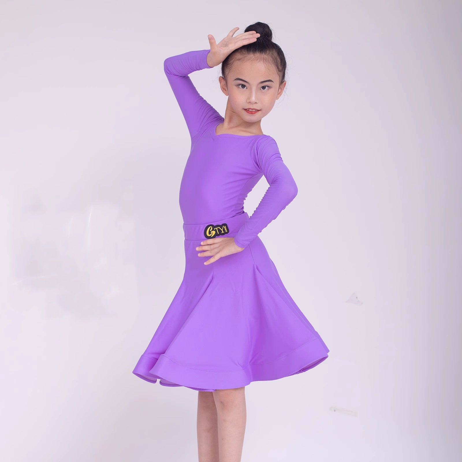 Children's Latin Dance dresses blue pink green Regulations Competition Uniforms Girls Professional Standards Grading Examination skirts