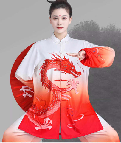 Tai Chi Clothing for Women Men Chinese Dragon Wushu Kung Fu Competition Performance Uniforms Men's Martial Art Suit