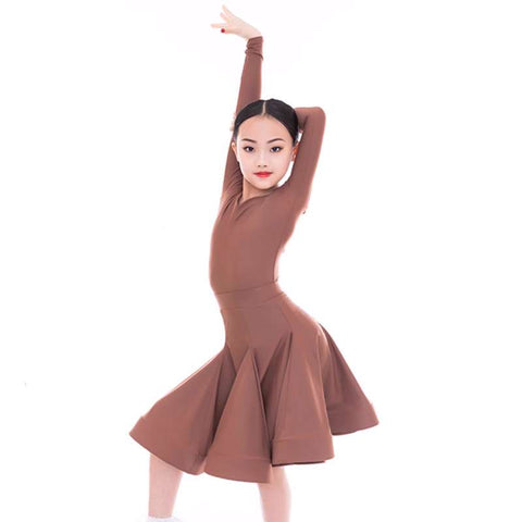 Children's Latin Dance dresses blue pink green Regulations Competition Uniforms Girls Professional Standards Grading Examination skirts