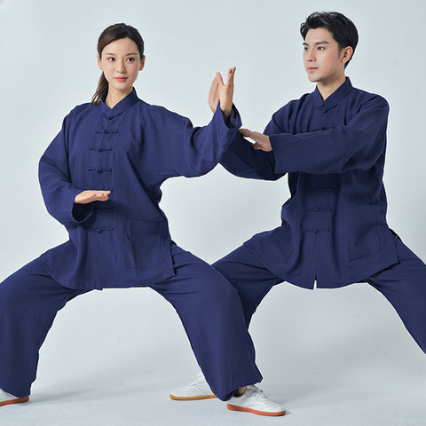 Tai Chi Suit Kung Fu Uniforms Cotton and Linen Men's and Women's Shadowboxing Clothing Baduanjin Chinese Style Martial Arts Practice Clothes Outfit